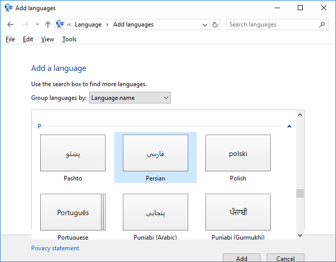 Add-languages-persian